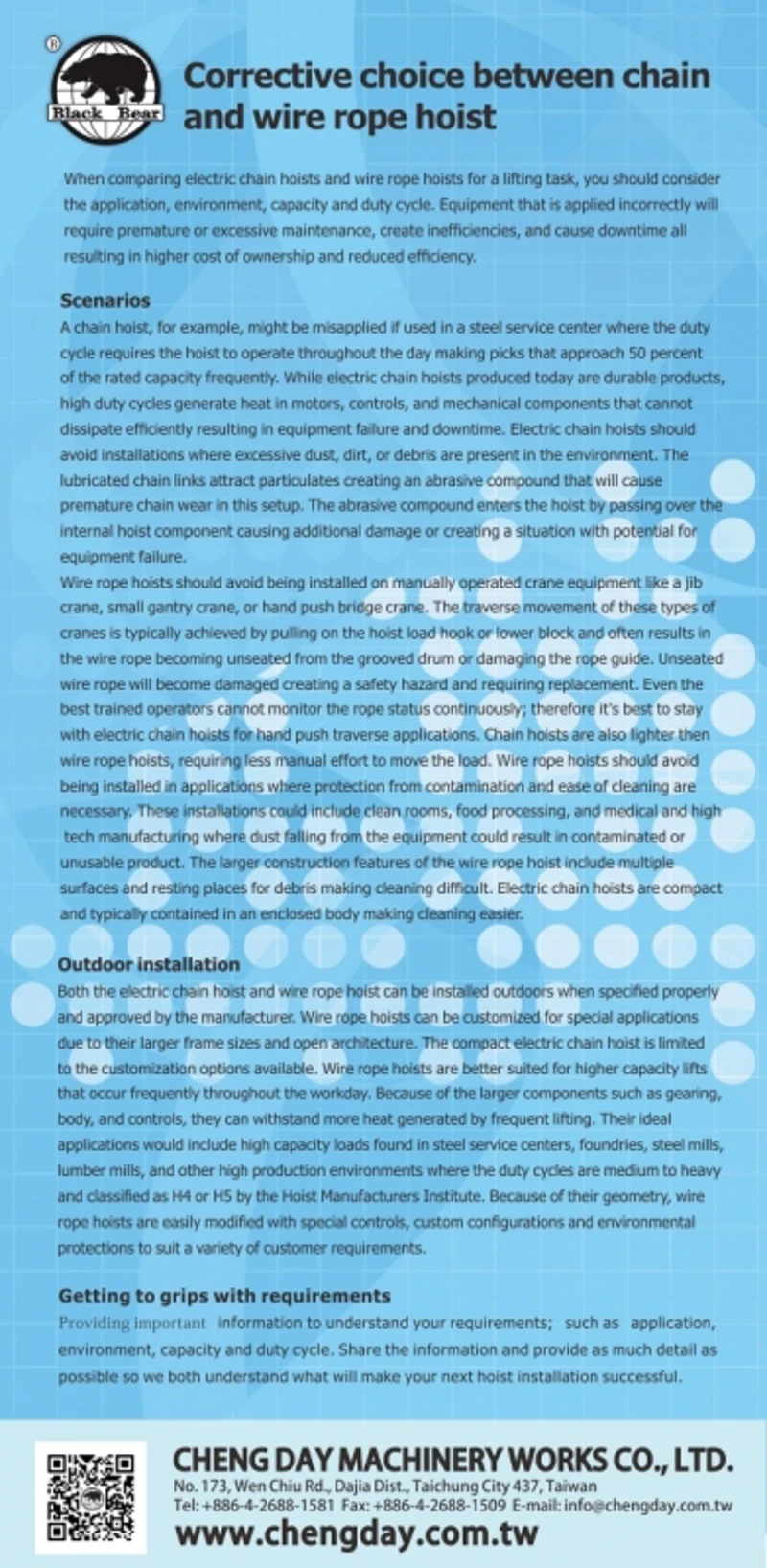 EDM-Corrective Choice Between Chain and Wire Rope Hoist
